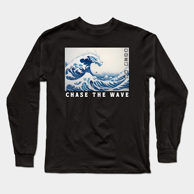 Chase The Wave Long Sleeve T-Shirt by QuirkyPrintShop